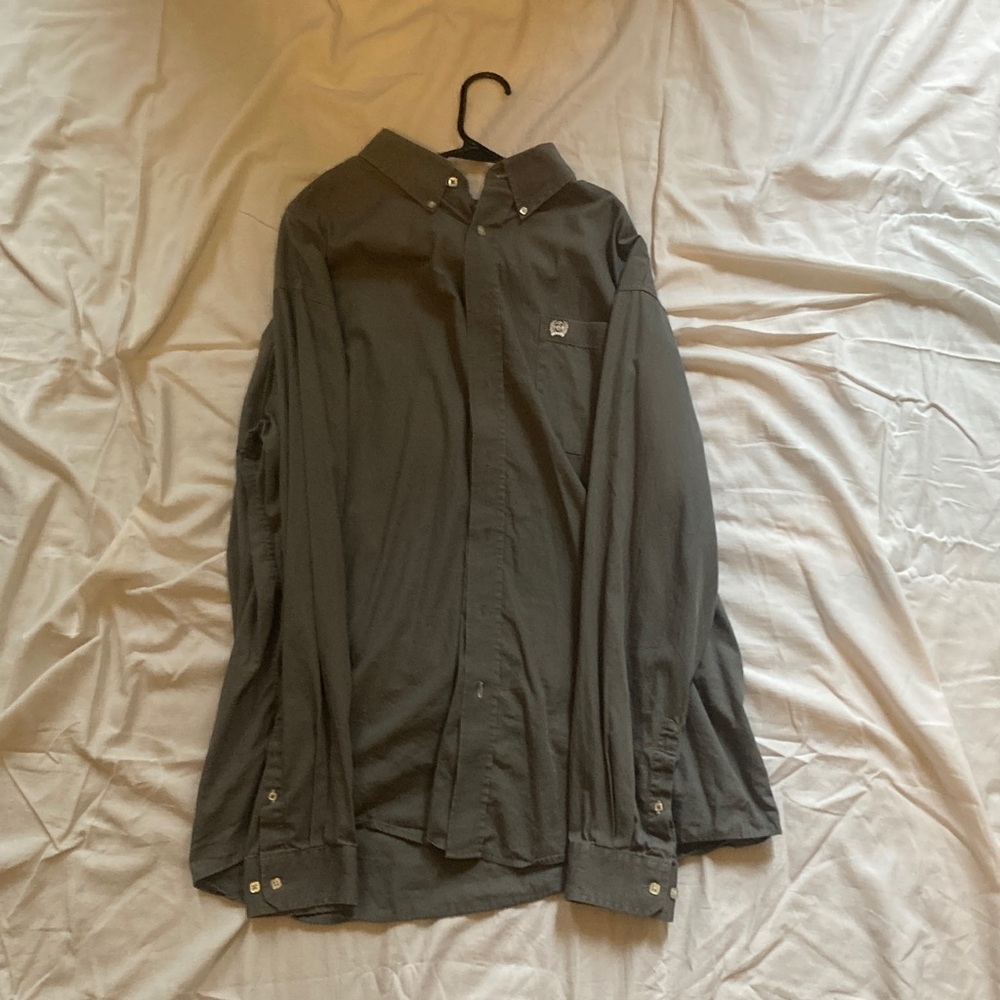 Cinch Men's Gray Casual Button Down Shirt